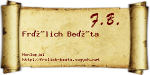 Frölich Beáta névjegykártya